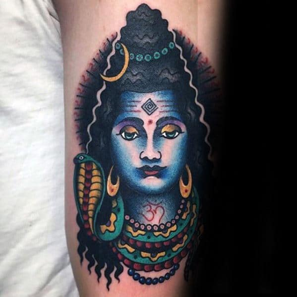 Coloured Shiva Tattoo design